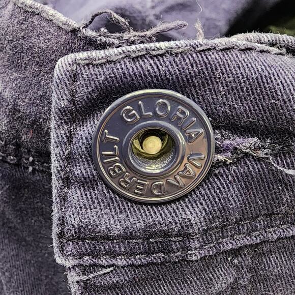 Gloria Vanderbilt Jeans Womens 14 Purple Cadence Ankle Grazer Mid Rise Crop - Picture 3 of 15